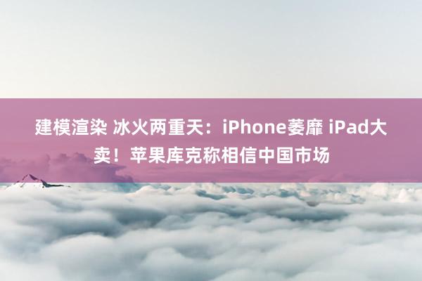 建模渲染 冰火两重天：iPhone萎靡 iPad大卖！苹果库克称相信中国市场