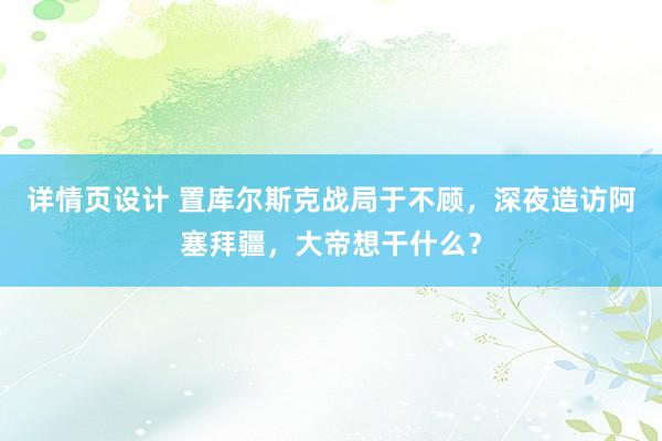 详情页设计 置库尔斯克战局于不顾，深夜造访阿塞拜疆，大帝想干什么？